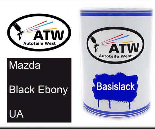 Mazda, Black Ebony, UA: 500ml Lackdose, von ATW Autoteile West.